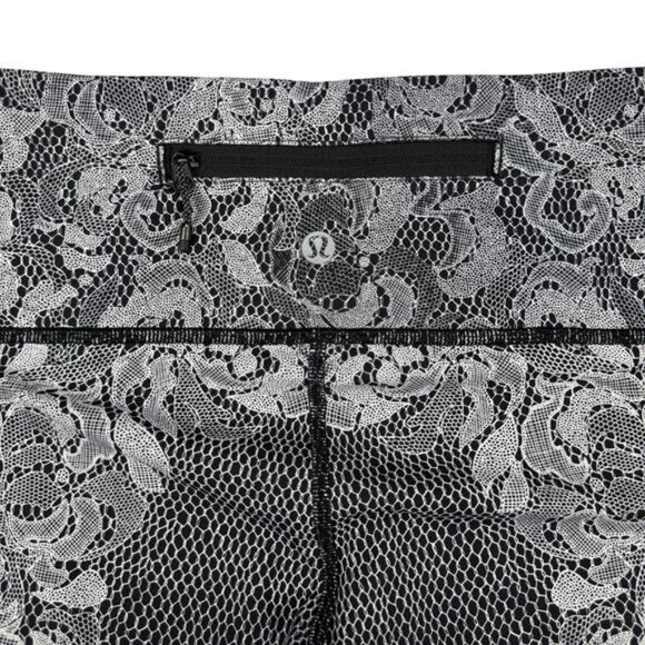 LULULEMON Speed Wunder Tight Nulux Sz 4 Florence Speed Wunder 50 G White Black - Picture 8 of 9
